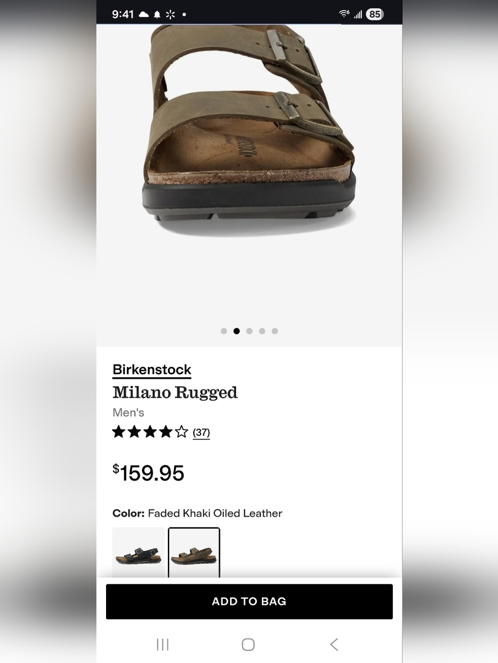 Birkenstock Milano Rugged Men's Sandal in Faded Khaki